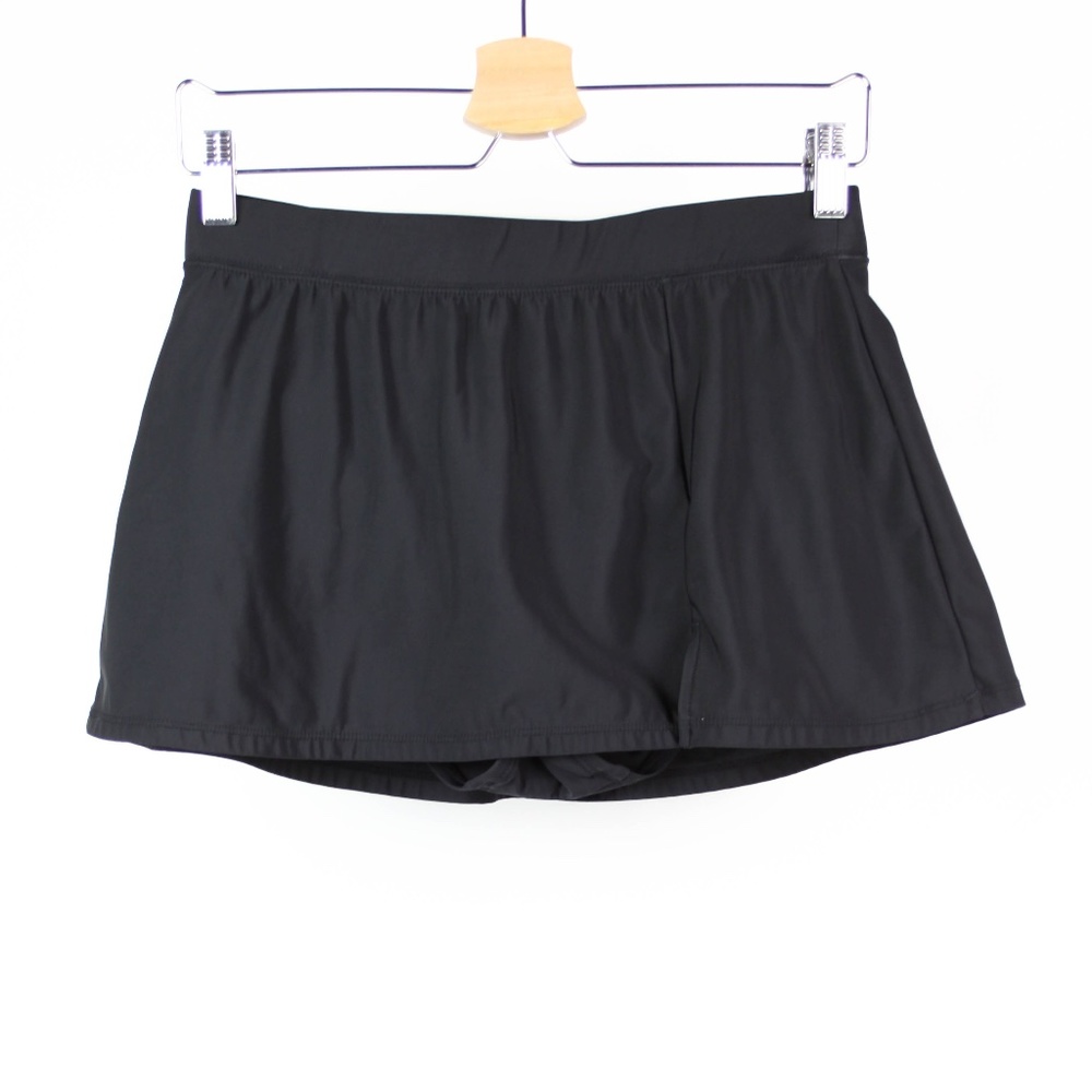 Aqua Green Swimsuit Swim Skirt Size Medium Black Y96